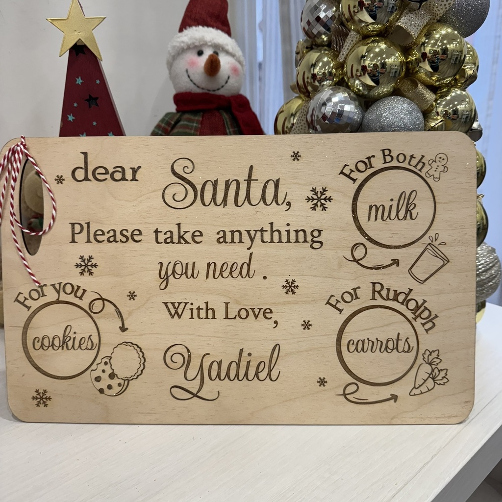 Personalized Santa treat tray