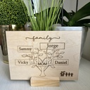 Custom mothers day gift-Wood and Engraved Family Tree Sign.