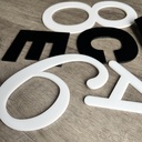 3mm Black or White Adhesive custom acrylic number |Laser cut Acrylic letters & numbers