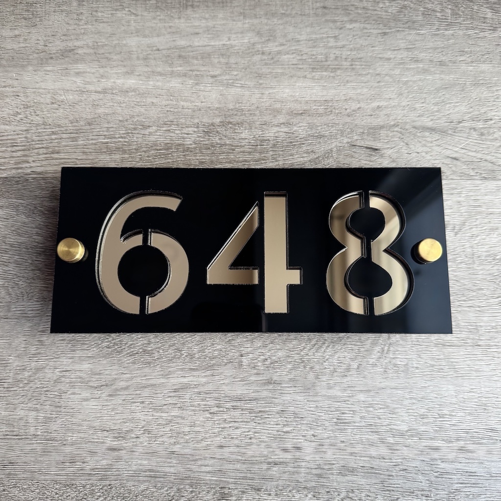 Modern Acrylic House Number Sign- Custom | Outdoor and Weatherproff Home Number Plaque