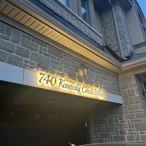 Custom Acrylic Address Sign. Backlit Optional