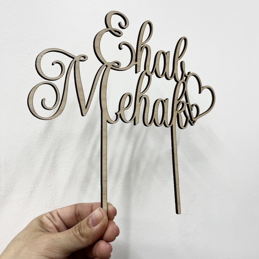 Custom Wood Laser engrave and Cut Cake Topper