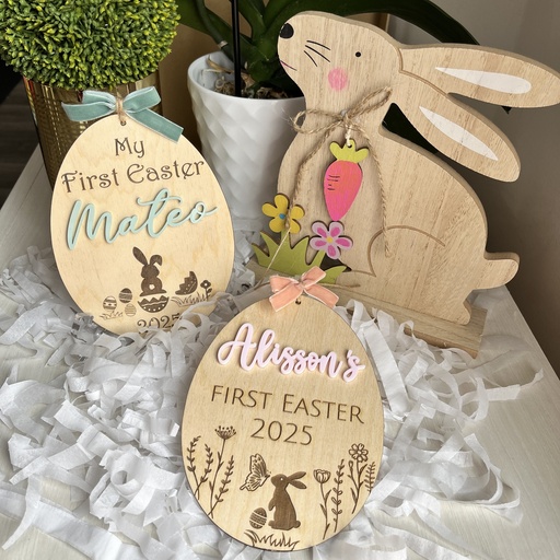 Personalized My First Easter Milestone | Baby's First Easter Keepsake | Custom wood disk | Newborn Photo Prop | Baby Shower Gift |