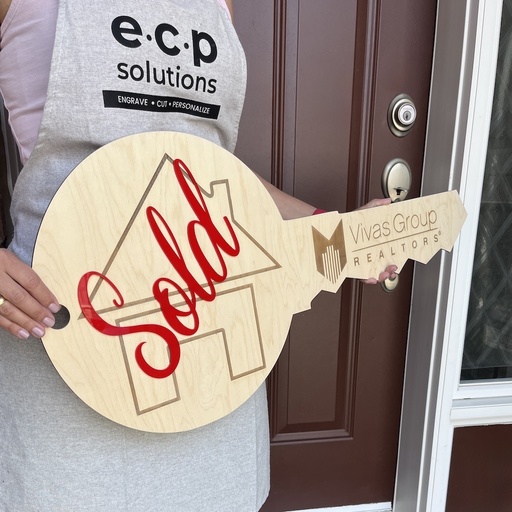 Custom Realtor Sold Key Sign | Sold Sign with Logo | Real Estate Closing Gift