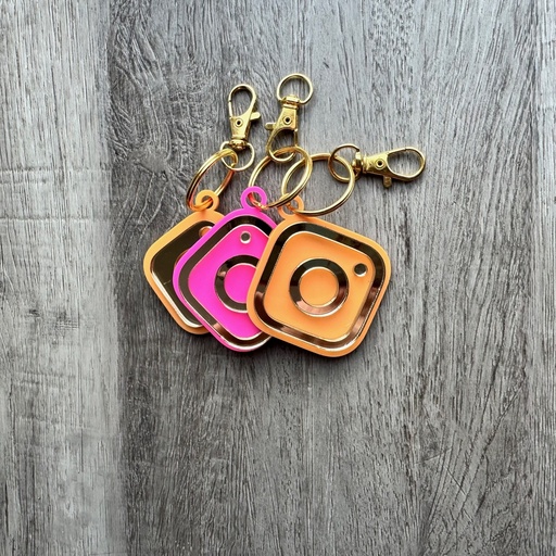 Custom Acrylic QR Social Media Keychain with Positive Quotes | Scan & Follow | Instagram Keychain