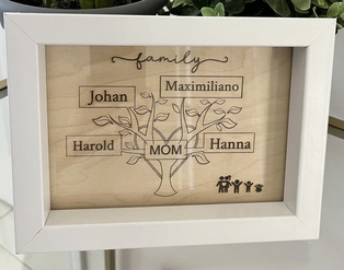 Custom mothers day gift-Wood and Engraved Family Tree Sign.
