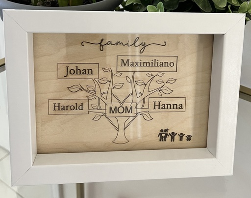 Custom mothers day gift-Wood and Engraved Family Tree Sign.
