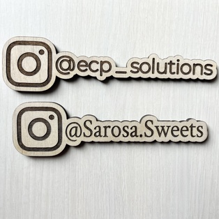 Business Watermark | Custom Wood and engraved Branding Social media Tag