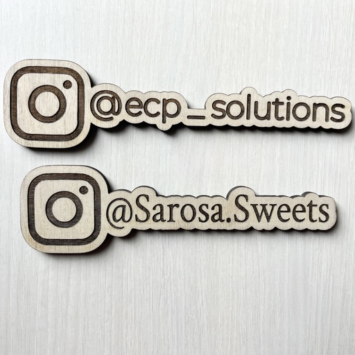Business Watermark | Custom Wood and engraved Branding Social media Tag