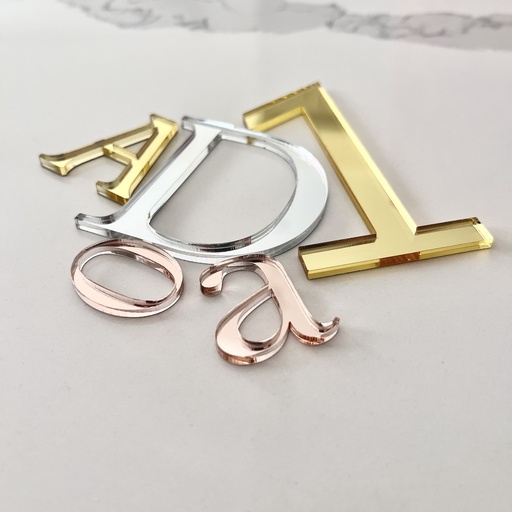 Adhesive Mirror Acrylic Letters & Numbers–Custom Name Sign |Laser Cut Alphabet