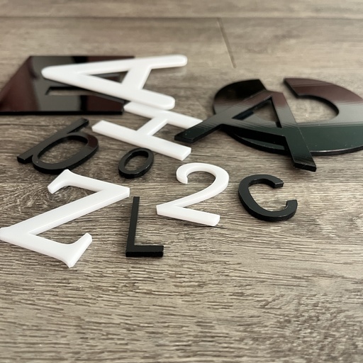 Adhesive Black or White Acrylic Letters & Numbers–Custom Name Sign |Laser Cut Alphabet