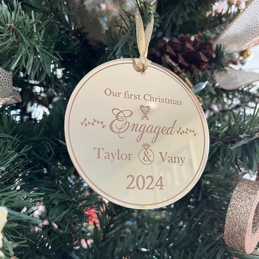 Personalized Engagement’s First Christmas Ornament