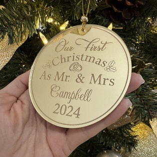 Personalized Newlyweds First Christmas Ornament