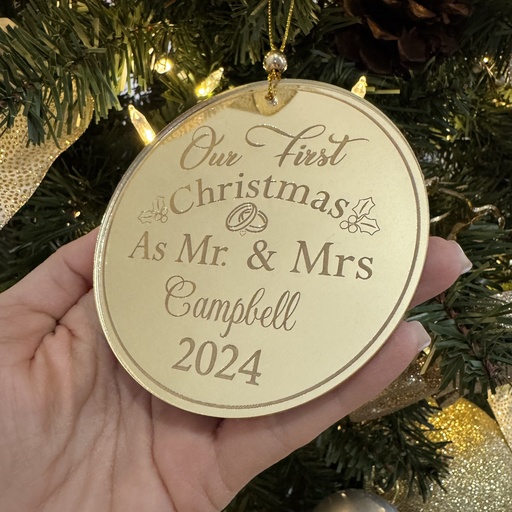 Personalized Newlyweds First Christmas Ornament