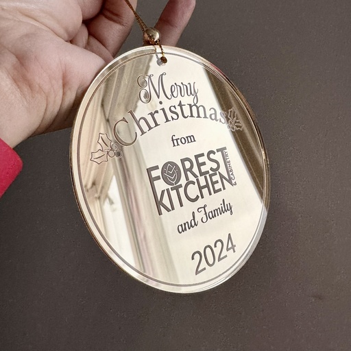 Corporate Personalized Ornament. Mirror Acrylic