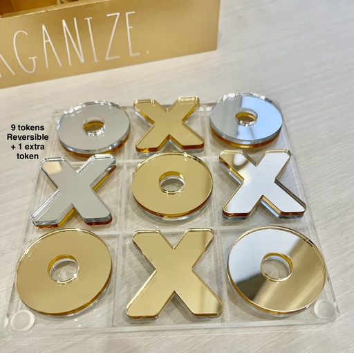 Deco Acrylic Tic Tac Toe X and O - Board Game with Reversible Token