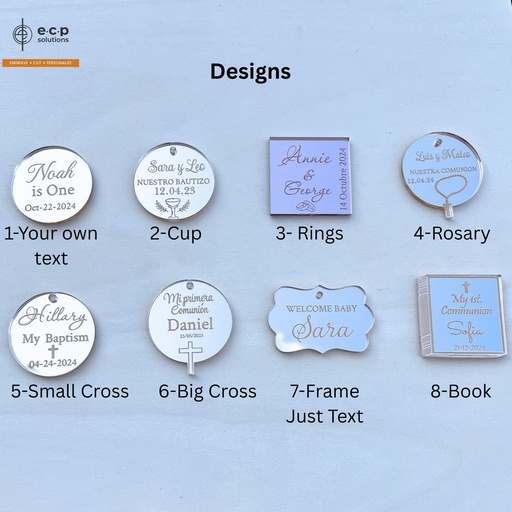 Personalized Mirror acrylic tags-10pcs | Baptism Tag | Baby Shower Tags | Acrylic Mirror Tags | Personalised Gift Tag | Wedding Tag