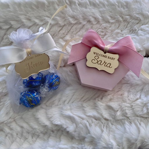 Mirror Acrylic Welcome Baby Tags - 10 Pieces with Vows.
